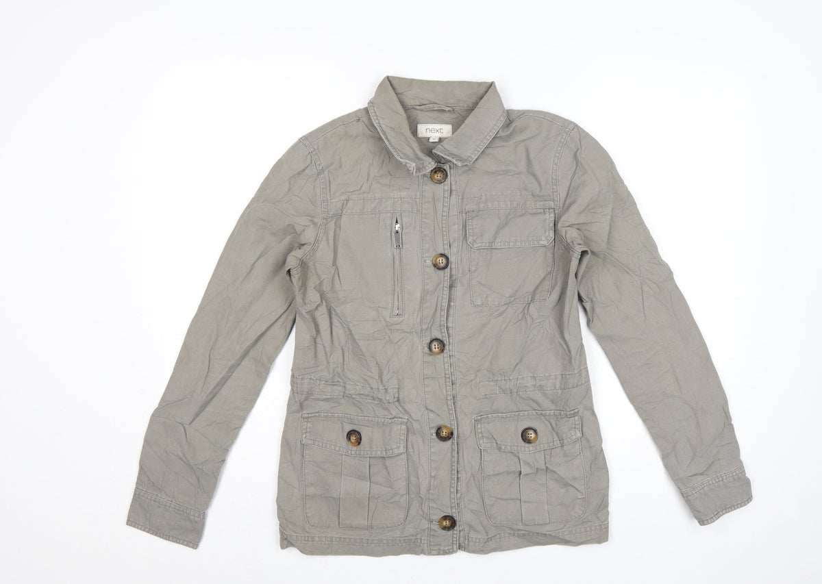 Next Women's Beige Military Style Cotton Jacket Size 6