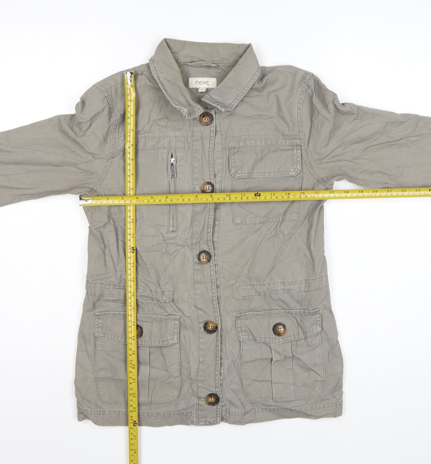 Next Women's Beige Military Style Cotton Jacket Size 6