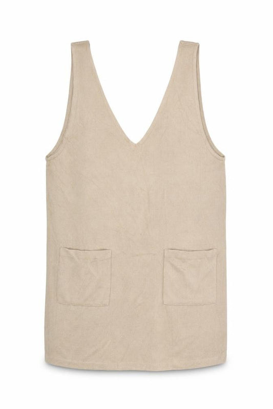 ASOS DESIGN Women Beige Size 6 Pinafore Dress with Pockets