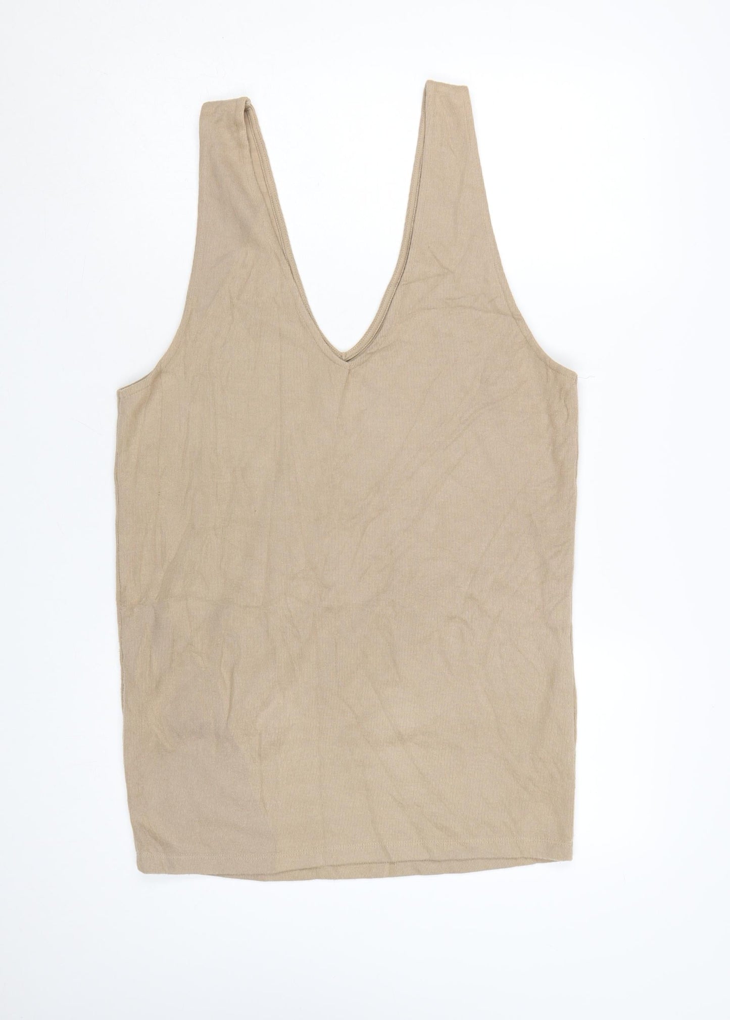 ASOS DESIGN Women Beige Size 6 Pinafore Dress with Pockets