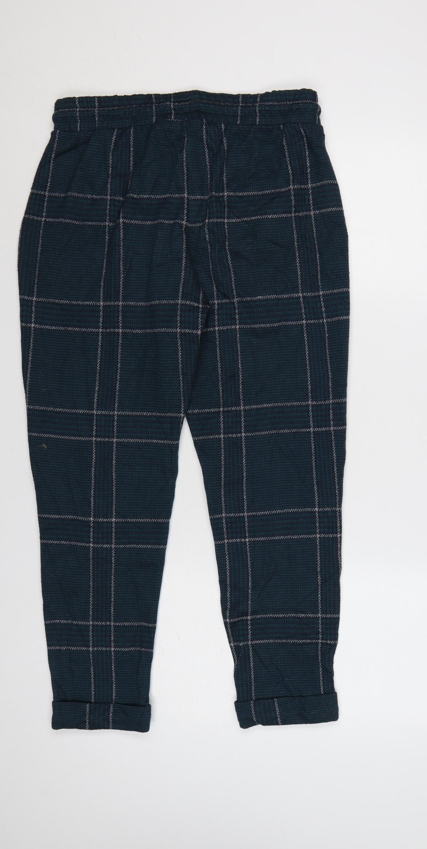 Marks and Spencer Women’s Blue Check Jogger Trousers Size 10