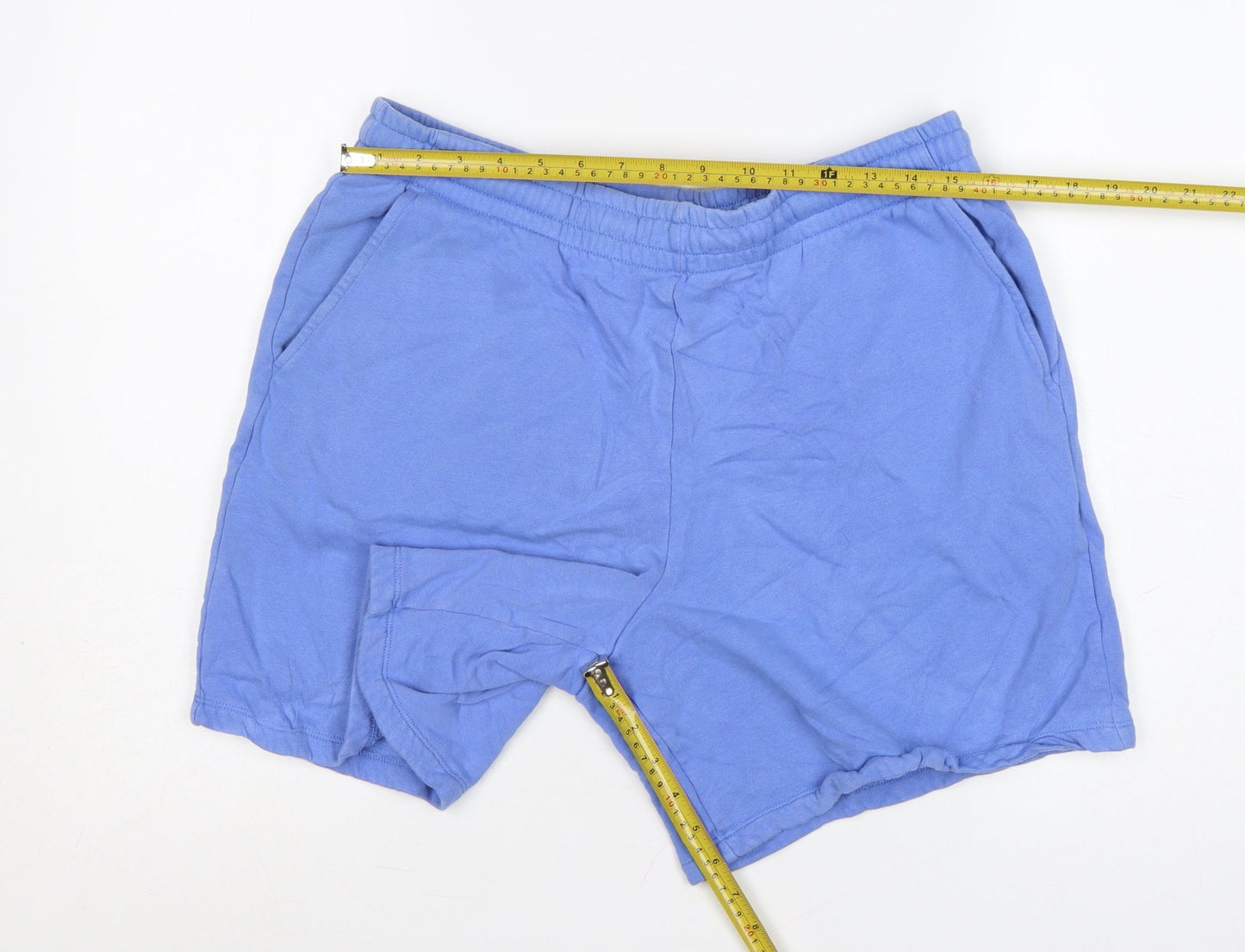 ASOS DESIGN Mens Blue L Sweat Shorts Elastic Waist Cotton Casual