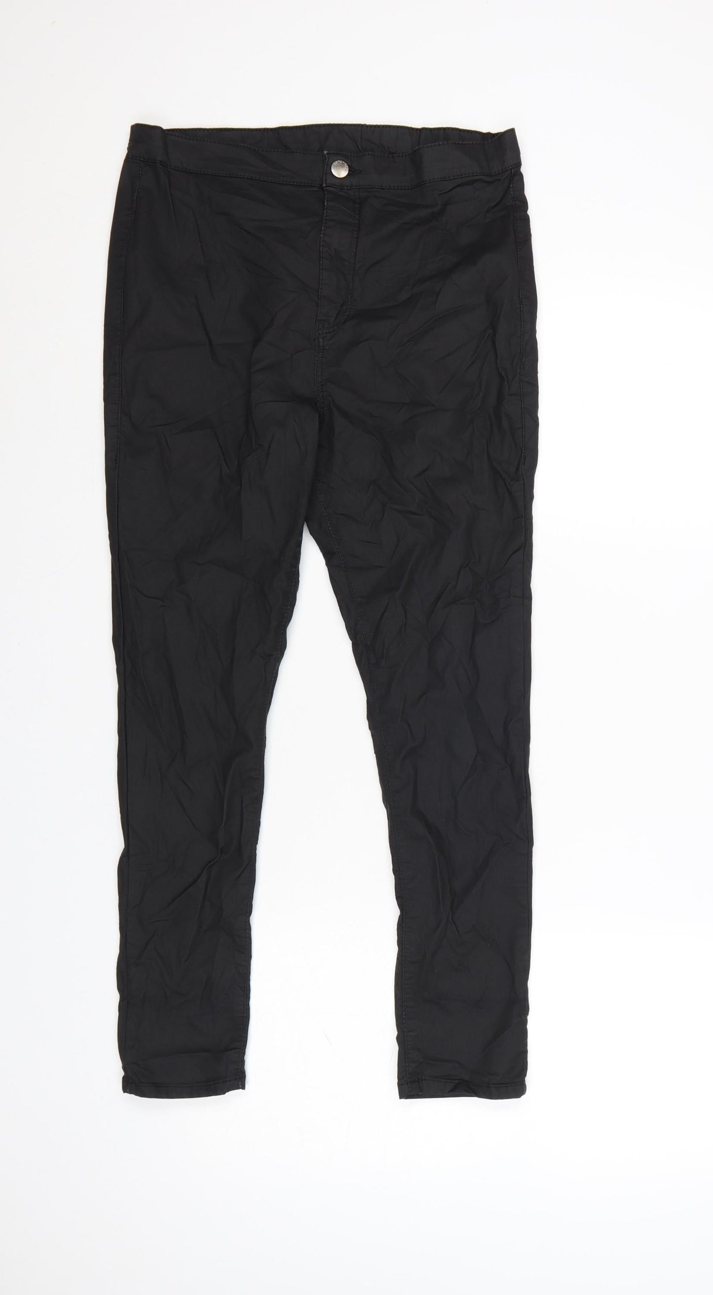 Topshop Womens Black Skinny Trousers Cotton Blend W32 L30