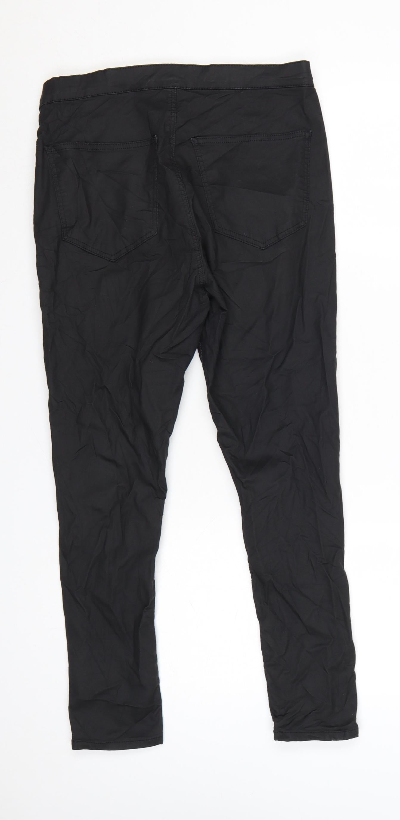 Topshop Womens Black Skinny Trousers Cotton Blend W32 L30
