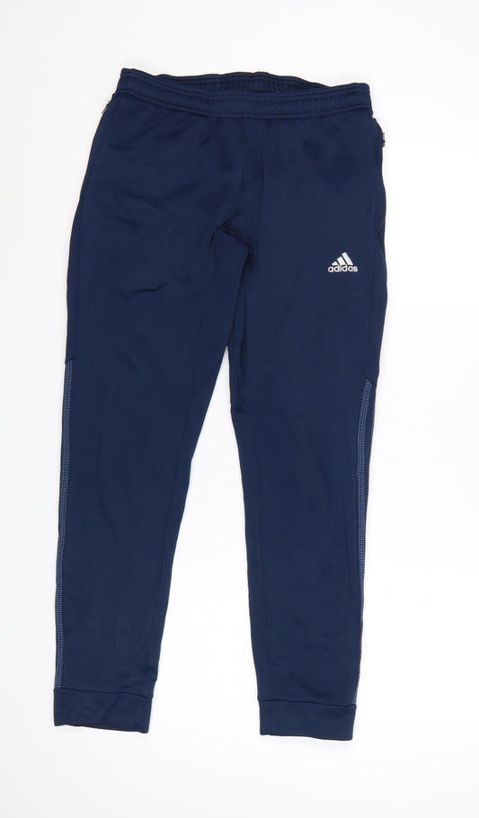 Adidas Men Blue Slim Fit Jogger Trousers Size S