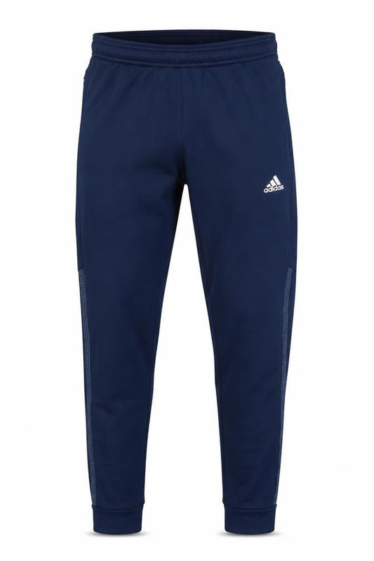 Front view of Adidas Men Blue Slim Fit Jogger Trousers, size S