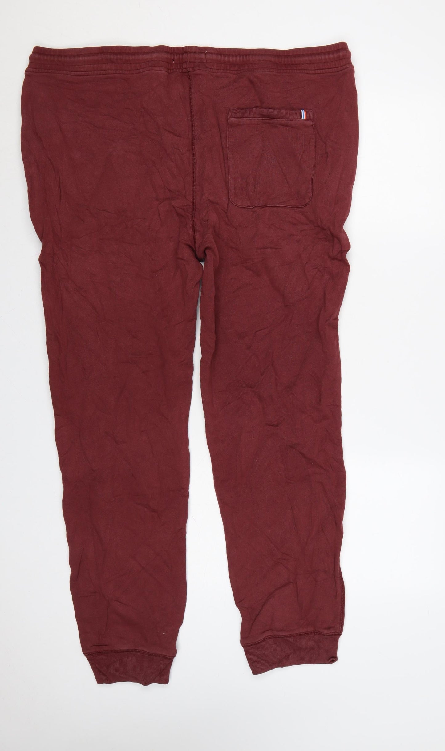 Boden Men Red XL Cotton Jogger Trousers with Stripe Detail
