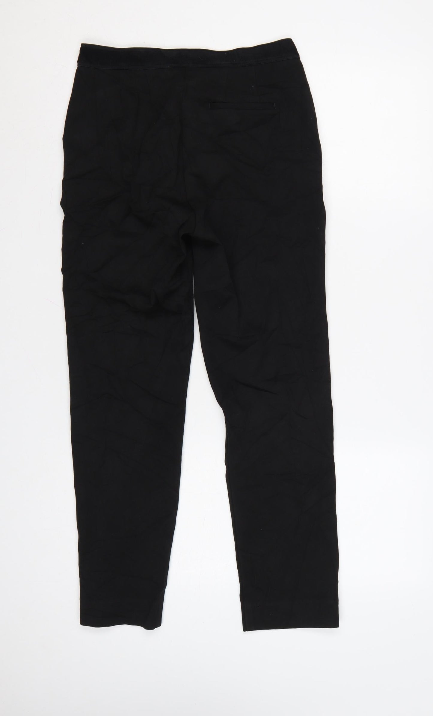 Marks and Spencer Women's Black Regular Straight Trousers Size 8