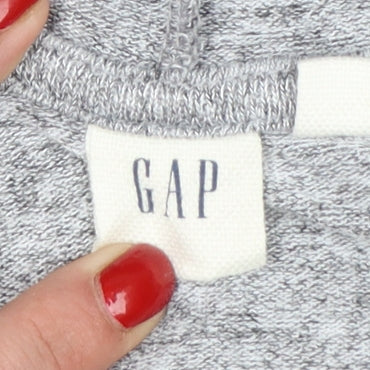 GAP Womens Grey XS Lace-Up Hoodie Pullover Long Sleeve Top