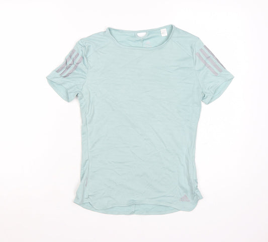 adidas Women Blue XS Climalite Running T-Shirt Lightweight Top