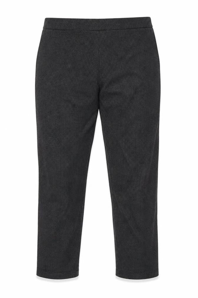 Marks & Spencer Women Grey Check Stretch Straight Trousers Size 12