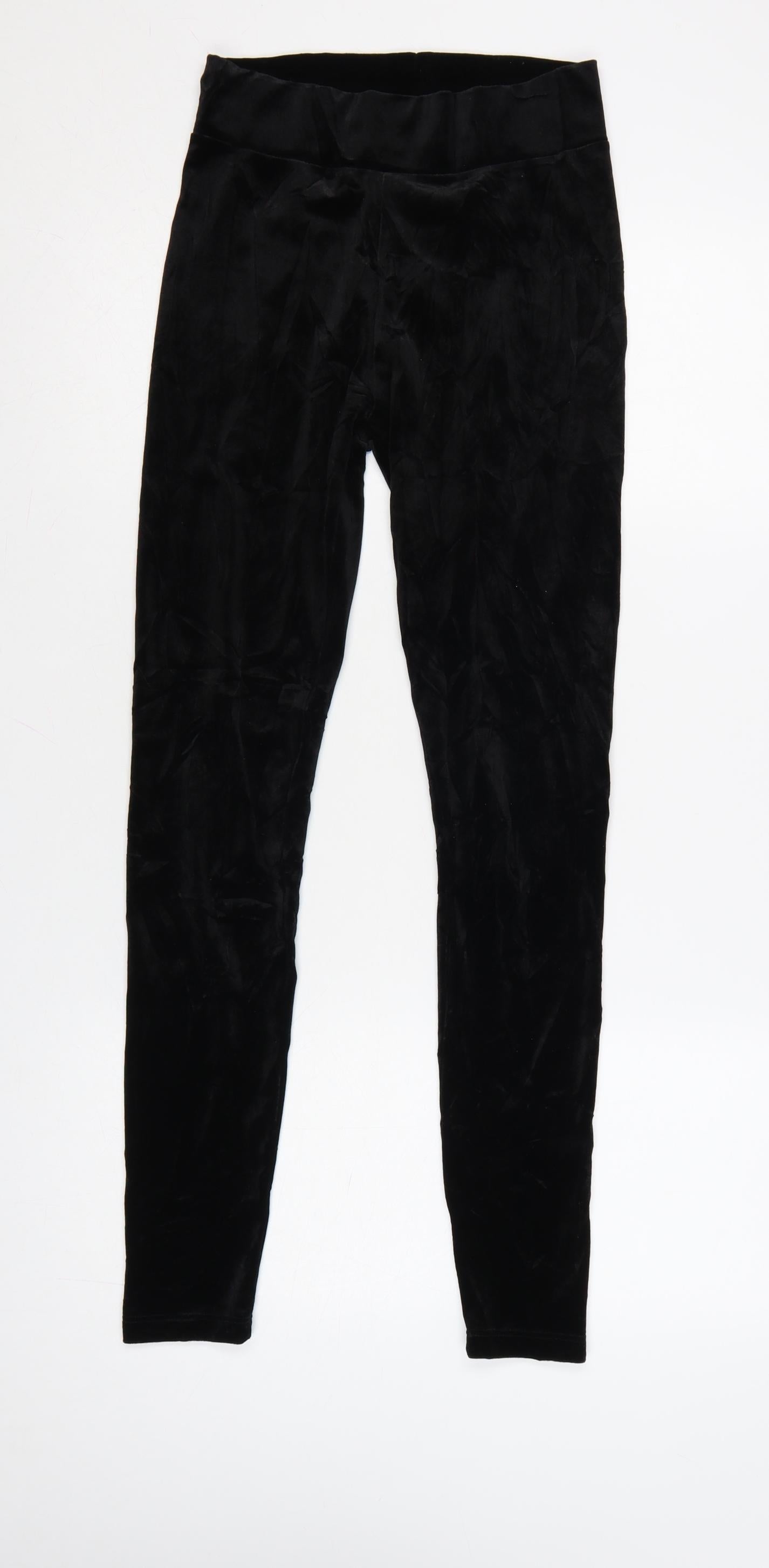 Miss Selfridge Women’s Black Velvet Stretch Ankle Leggings Size 10