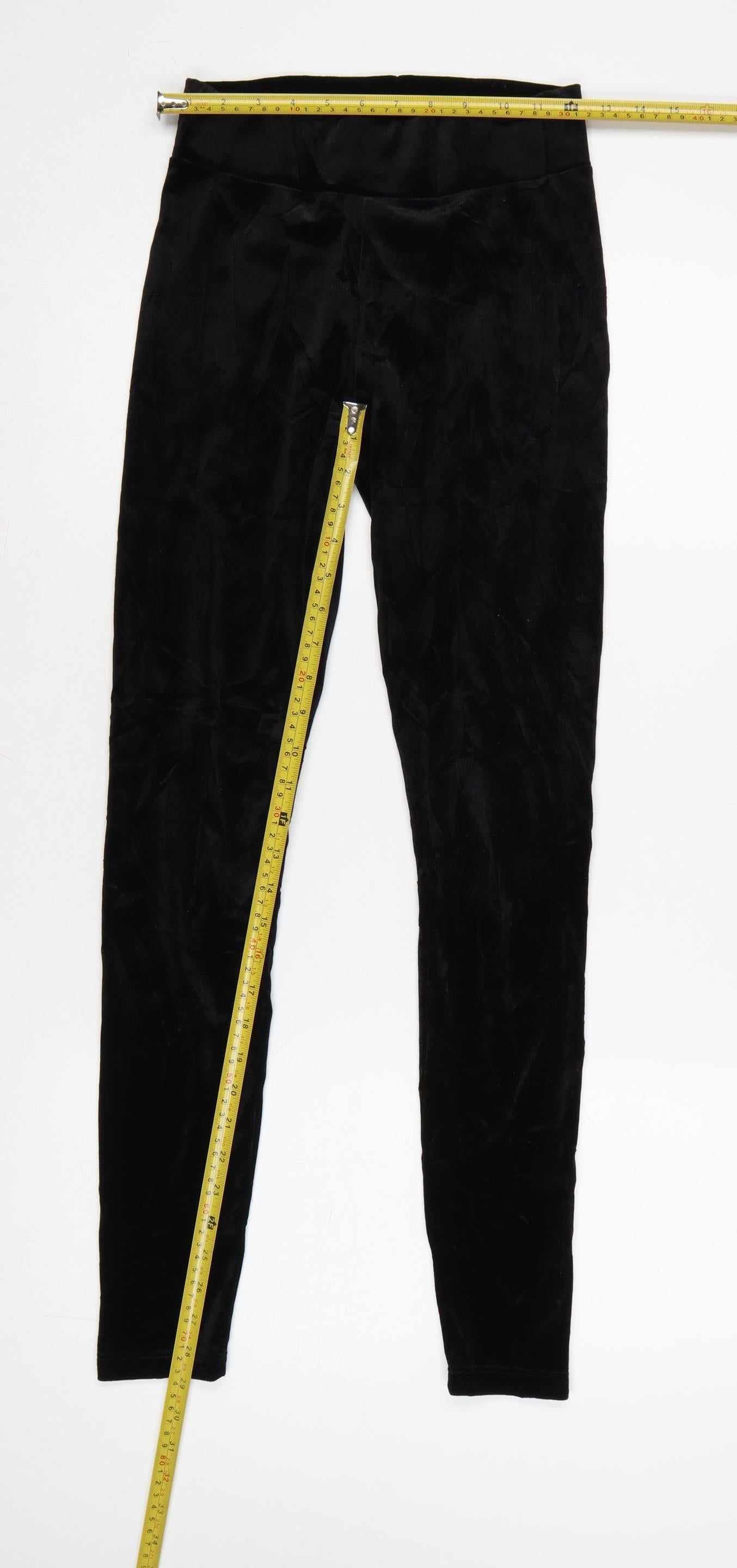 Miss Selfridge Women’s Black Velvet Stretch Ankle Leggings Size 10