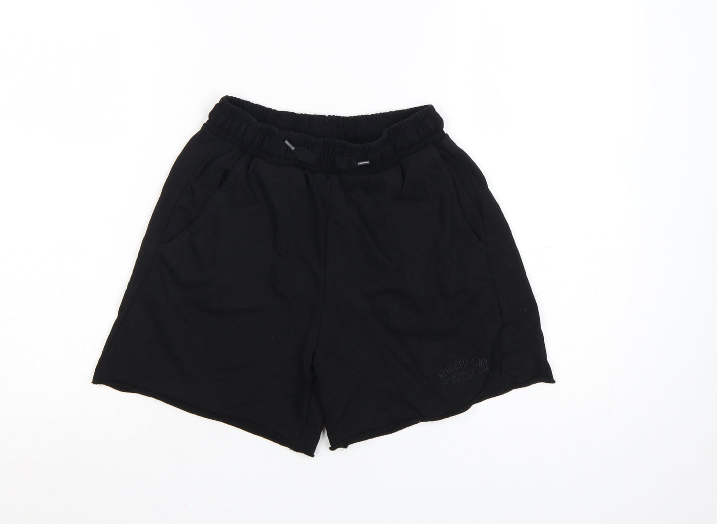 H&M Divided Womens Black XS Sweat Shorts Lightweight Cotton Blend
