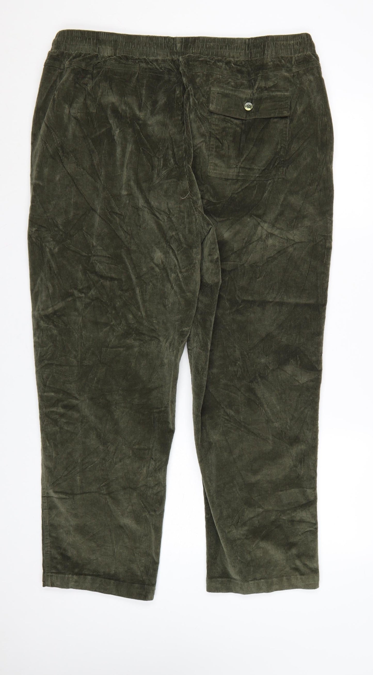 Cotton Traders Men’s Green Corduroy Jogger Trousers 2XL Relaxed Fit