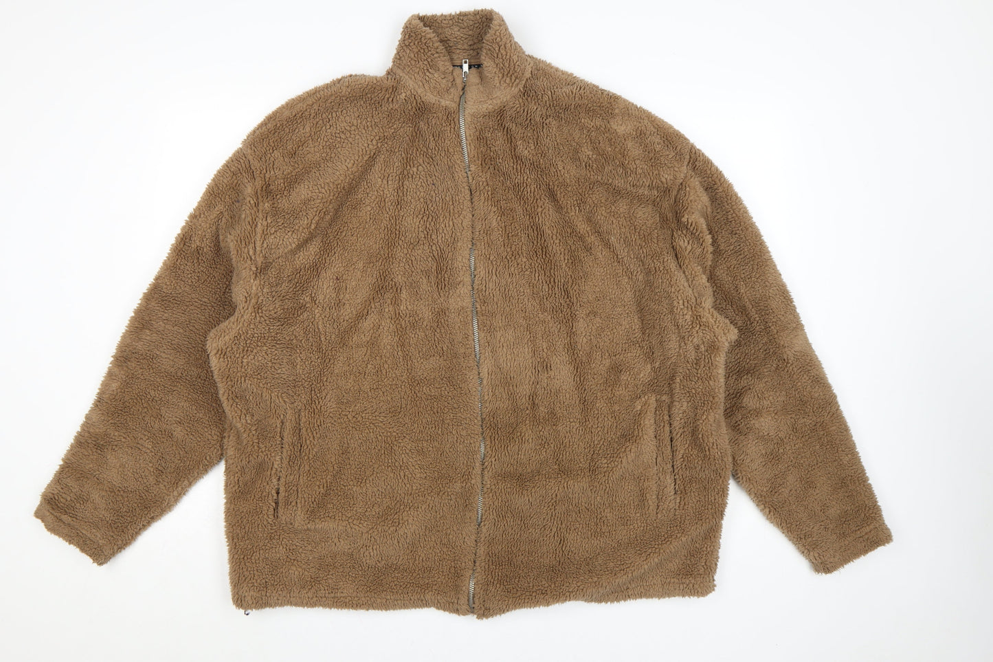 ASOS Men’s Brown Fleece Zip Jacket Size L Regular Fit