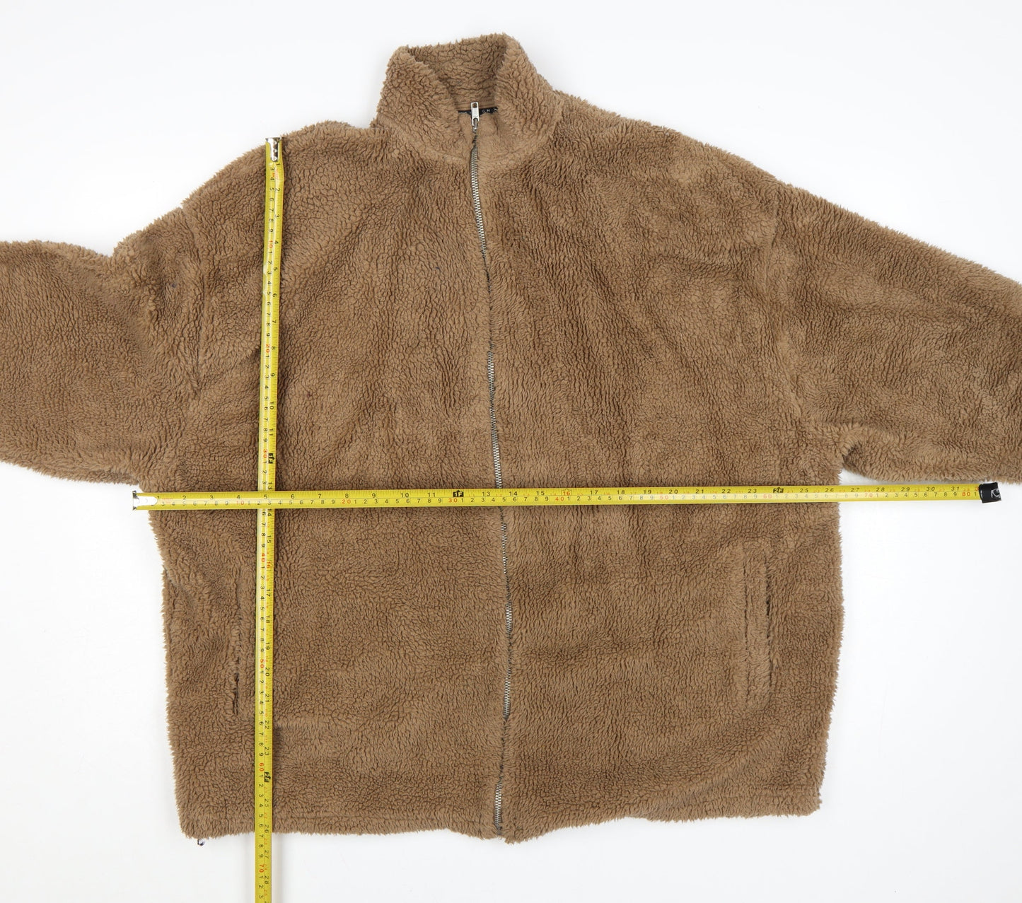 ASOS Men’s Brown Fleece Zip Jacket Size L Regular Fit