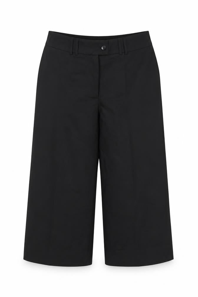 East Women’s Black Cropped Wide-Leg Trousers Size 12