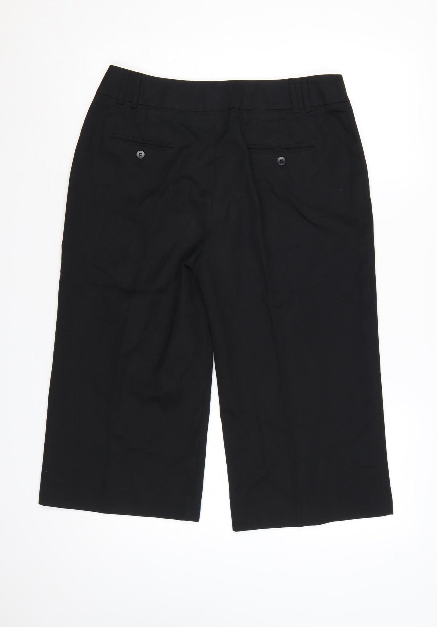 EAST Women’s Black Cropped Wide-Leg Trousers Size 12