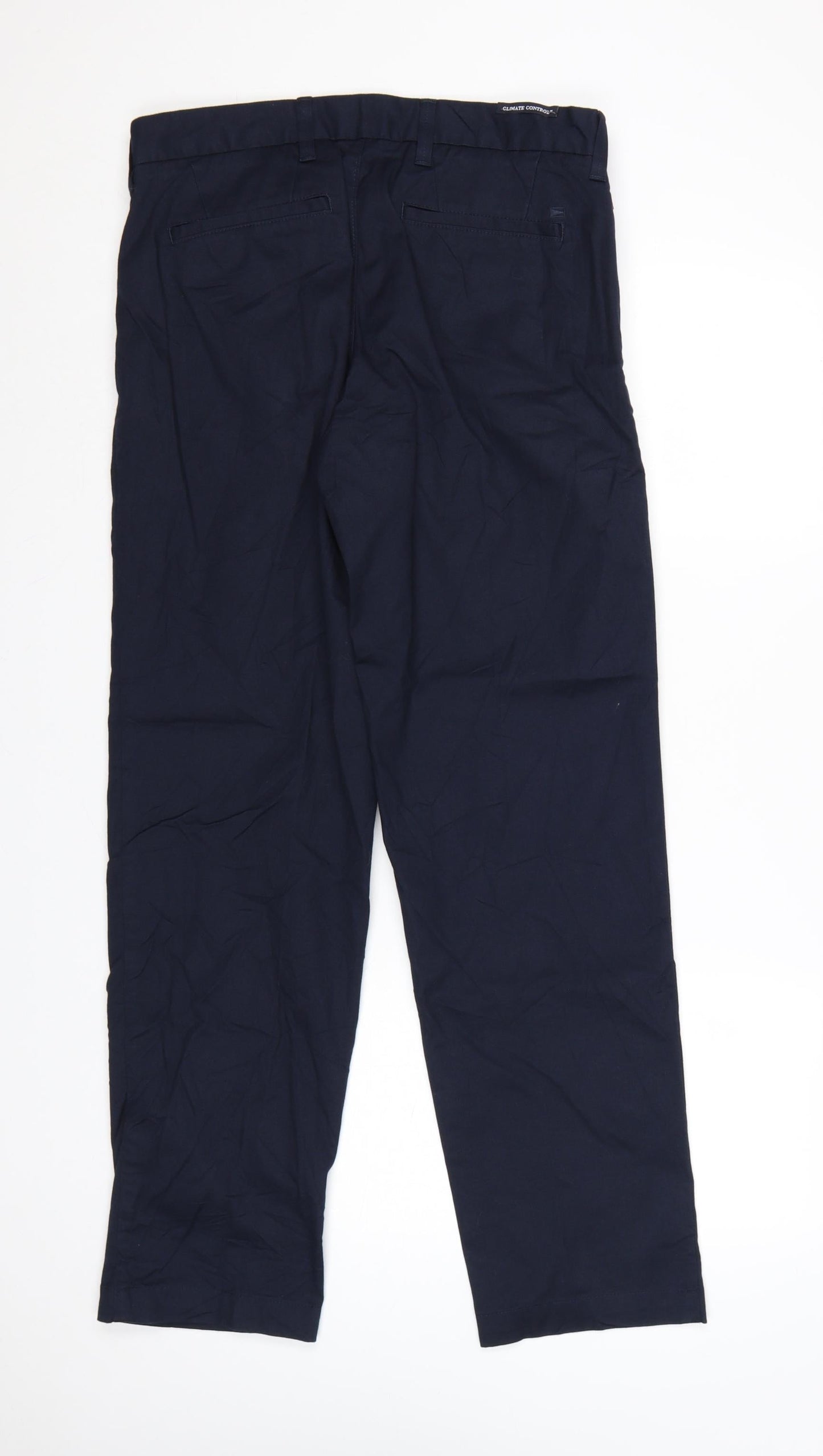 Marks and Spencer Blue Harbour Men's Navy Chino Trousers 32W 31L Regular Fit
