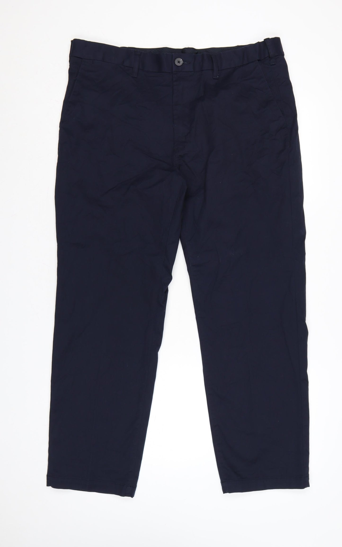 Marks and Spencer Men's Blue Chino Trousers 38in Waist 29in Leg