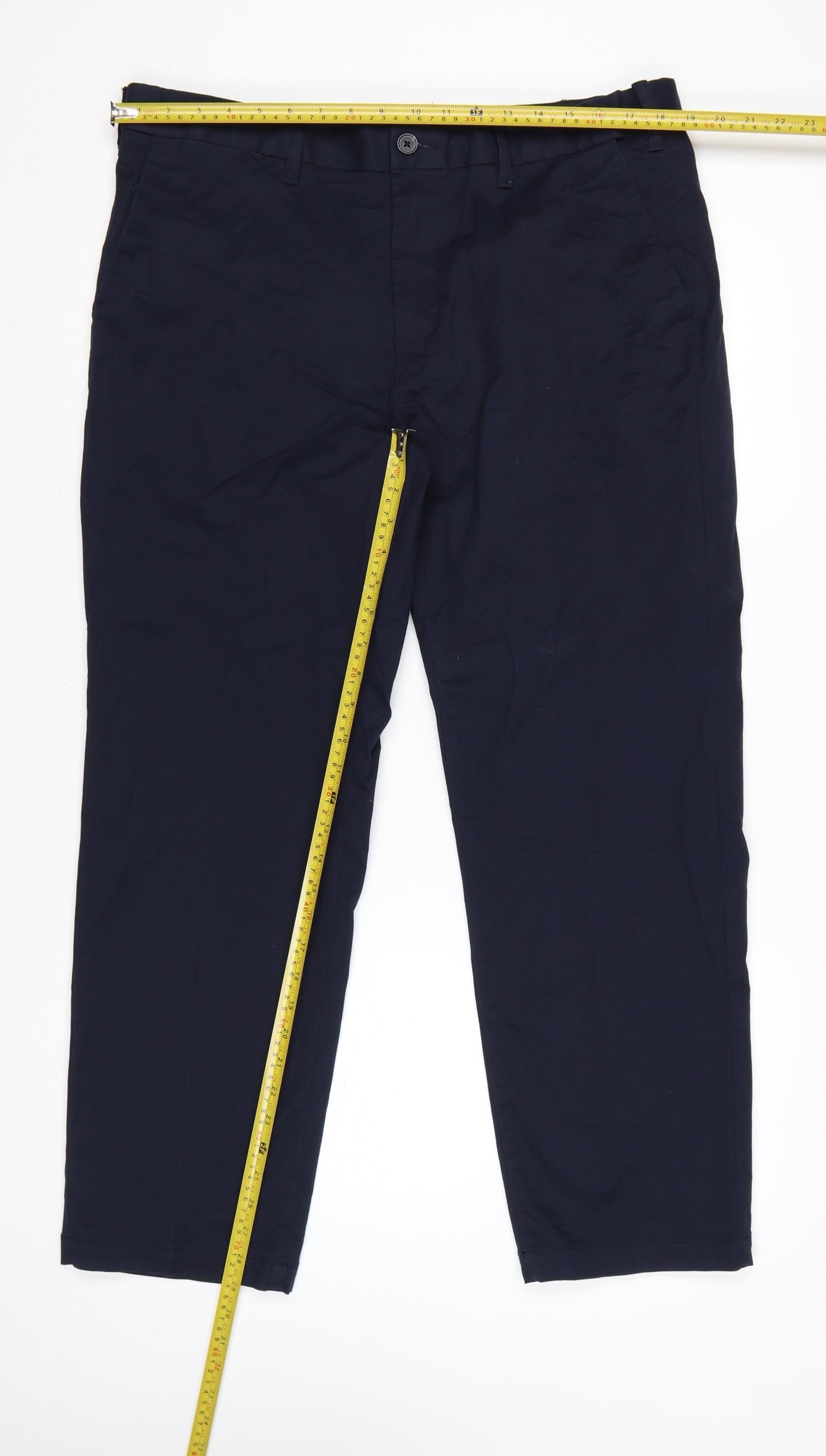 Marks and Spencer Men's Blue Chino Trousers 38in Waist 29in Leg