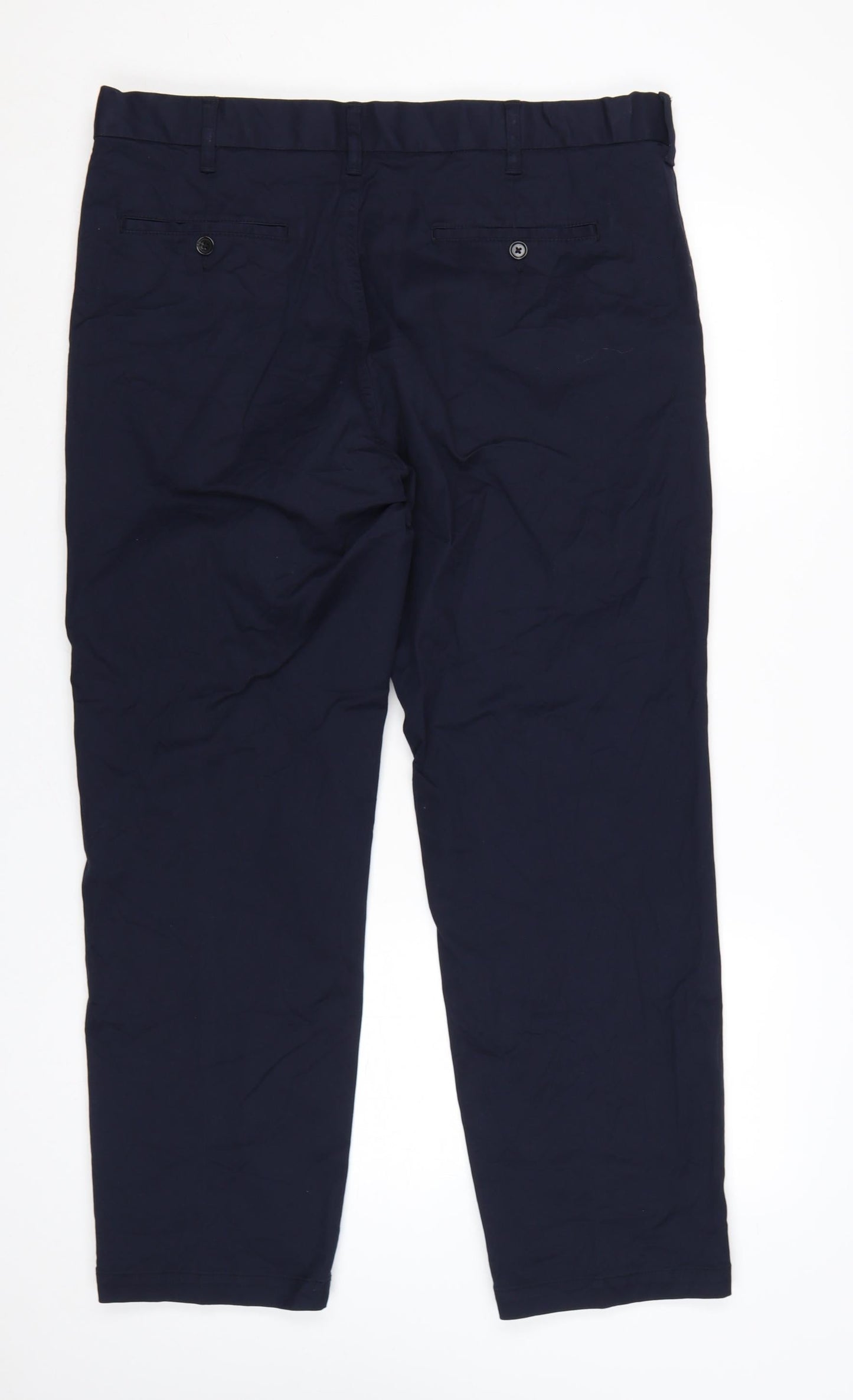 Marks and Spencer Men's Blue Chino Trousers 38in Waist 29in Leg