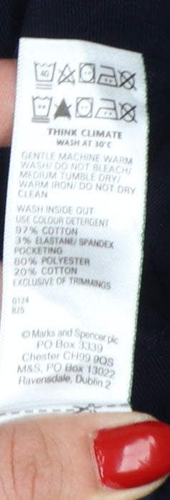 Marks and Spencer Men's Blue Chino Trousers 38in Waist 29in Leg