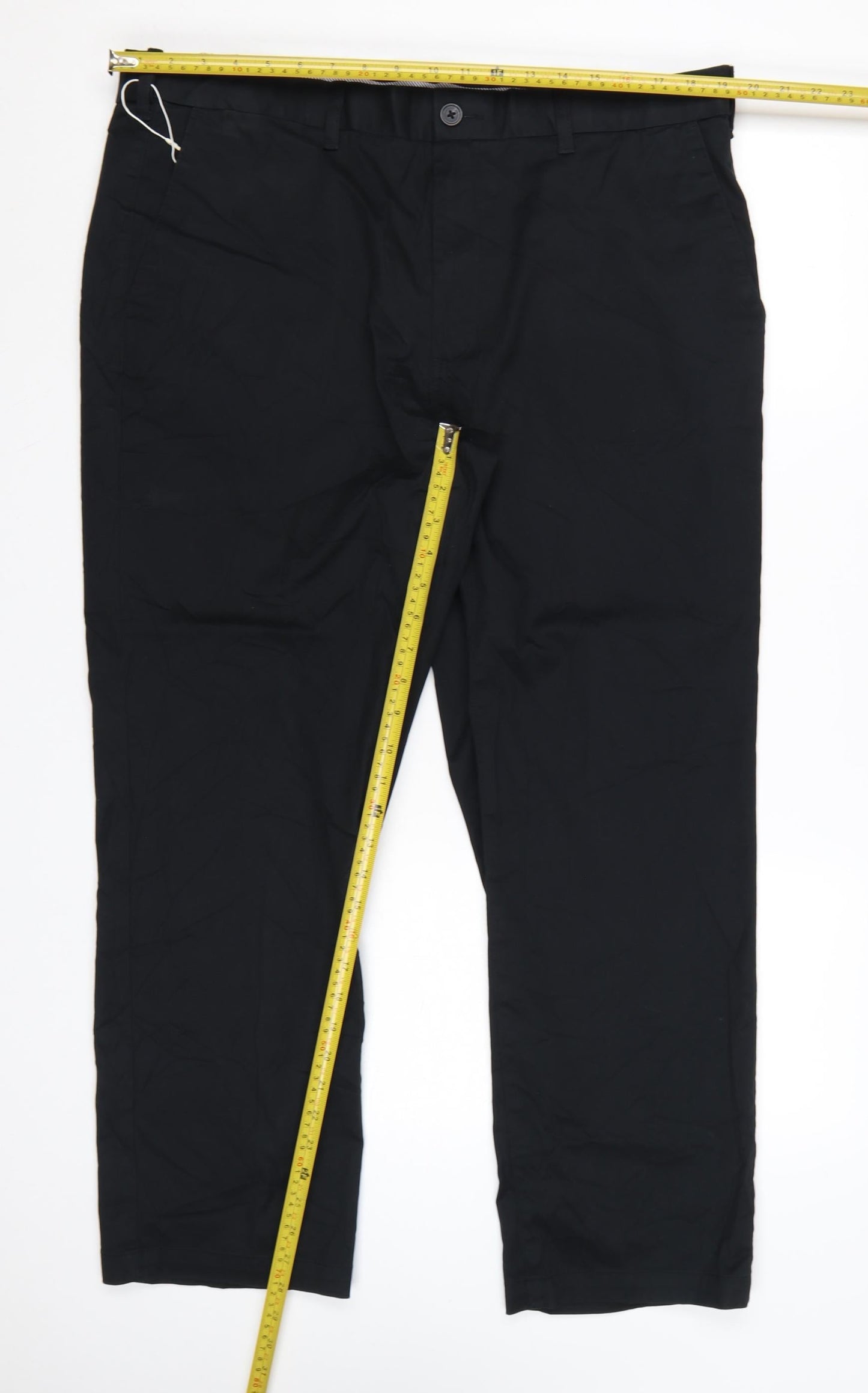 Marks and Spencer Men's Black Chino Trousers Size 40 Short Leg