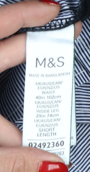 Marks and Spencer Men's Black Chino Trousers Size 40 Short Leg