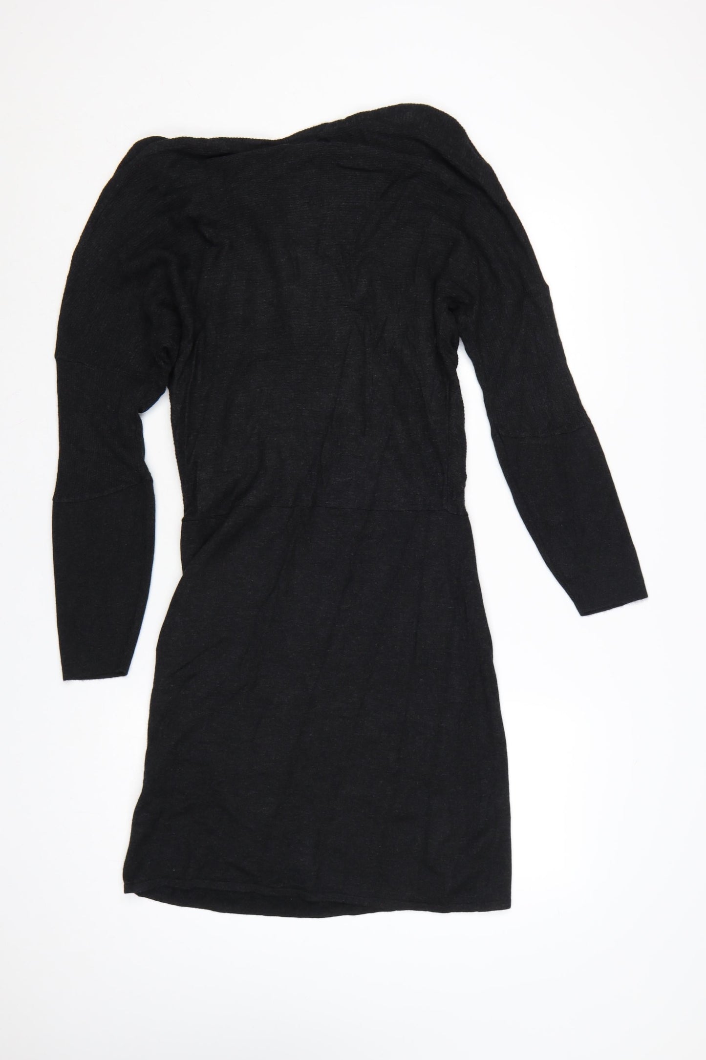 Jigsaw Women’s Black Wool Bodycon Knit Dress M Long Sleeve