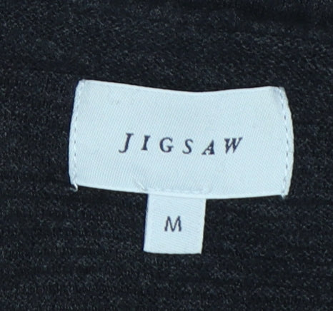 Jigsaw Women’s Black Wool Bodycon Knit Dress M Long Sleeve
