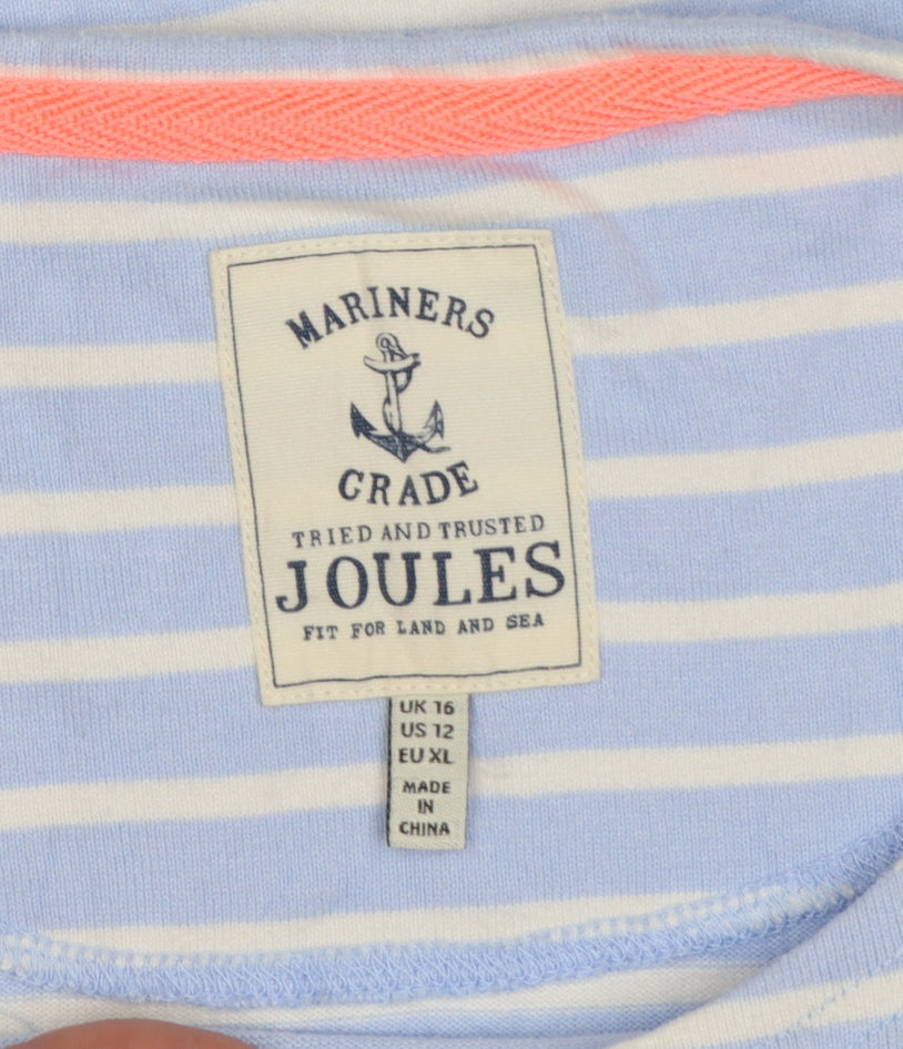 Joules Womens Blue Striped Cotton T-Shirt Dress Size 16