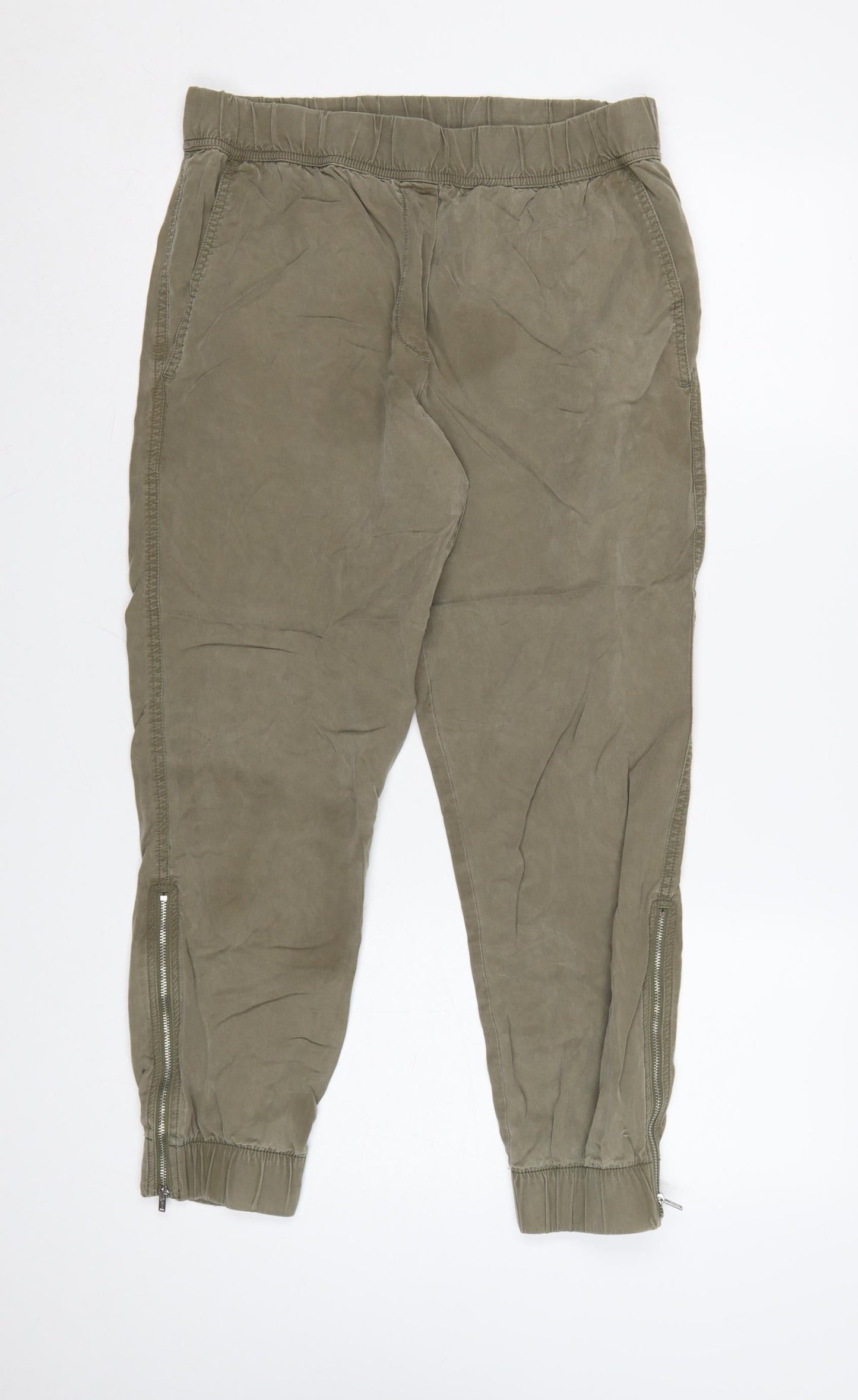 Gap Women's Green Lyocell Jogger Trousers Size S Elastic Waist