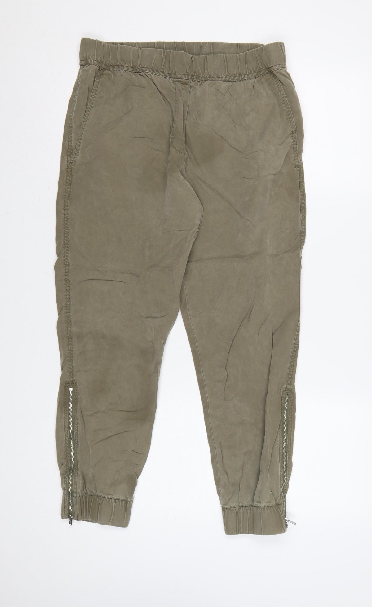 Gap Women's Green Lyocell Jogger Trousers Size S Elastic Waist