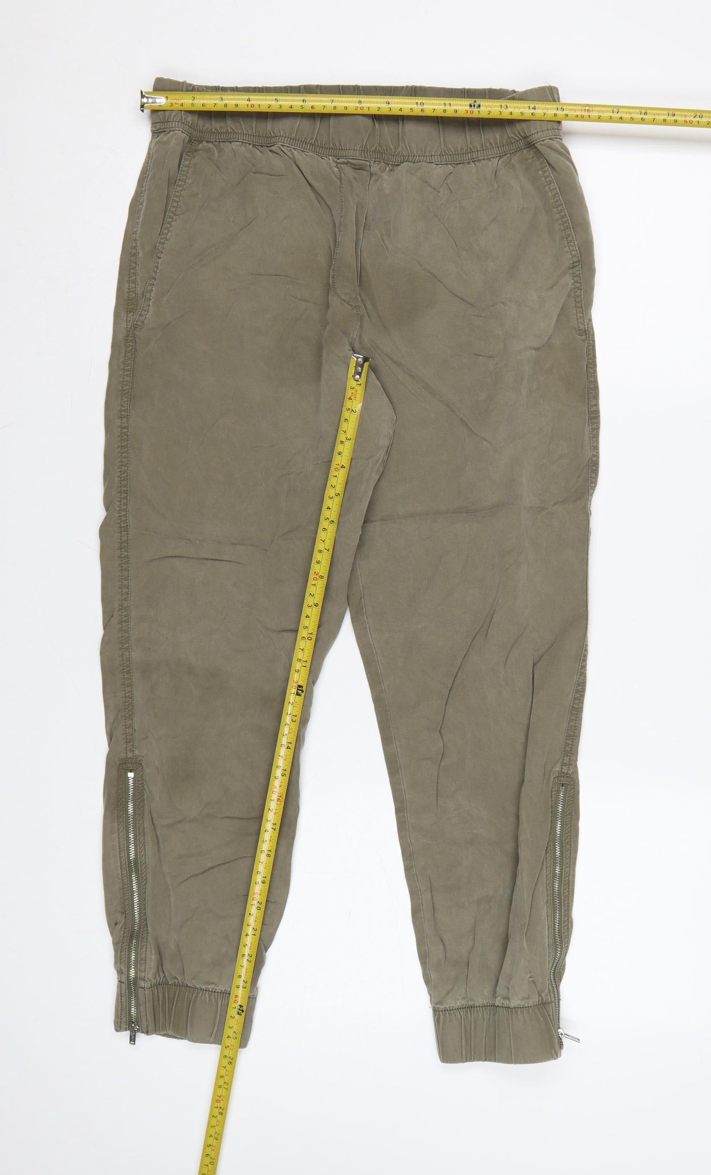 Gap Women's Green Lyocell Jogger Trousers Size S Elastic Waist
