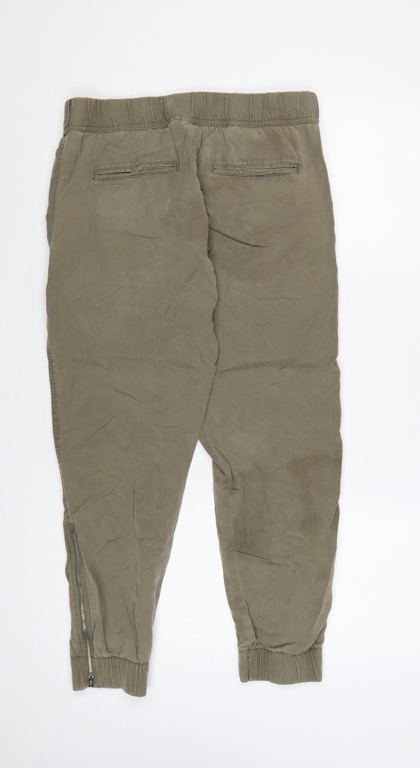Gap Women's Green Lyocell Jogger Trousers Size S Elastic Waist
