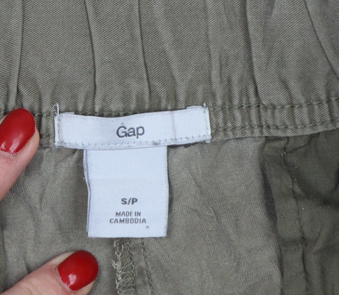 Gap Women's Green Lyocell Jogger Trousers Size S Elastic Waist