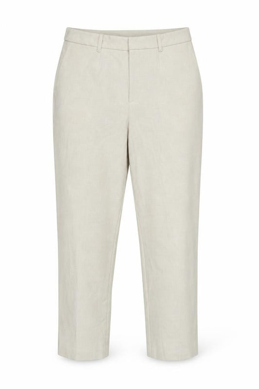 UNIQLO Women Beige Cropped Trousers M Polyester Blend