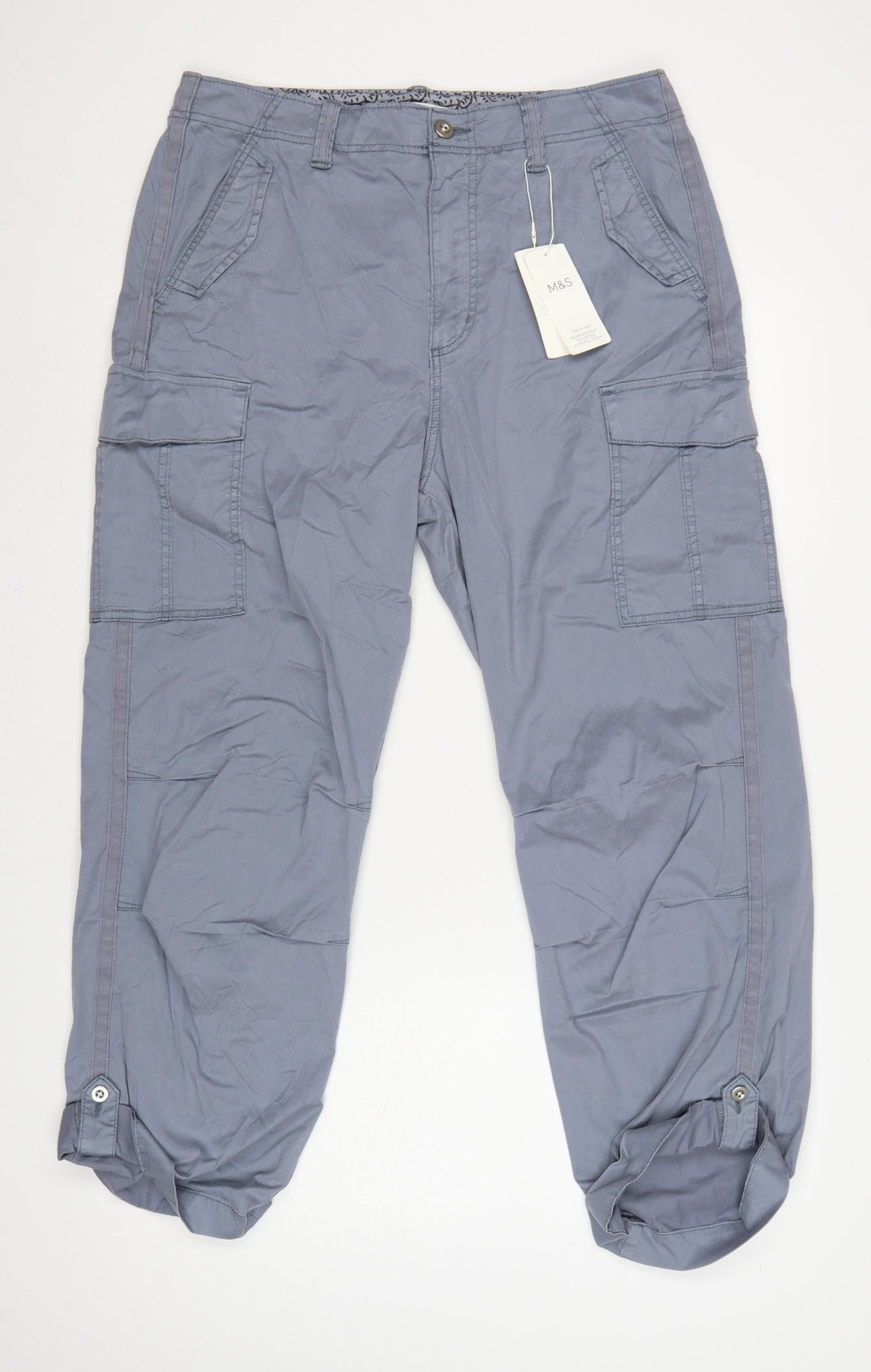 Marks and Spencer Women’s Graphite Cargo Trousers Size 16 Long