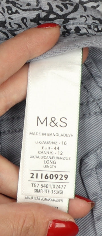 Marks and Spencer Women’s Graphite Cargo Trousers Size 16 Long