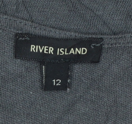 River Island Womens Multicoloured Sleeveless V-Neck Colourblock Top Size 12