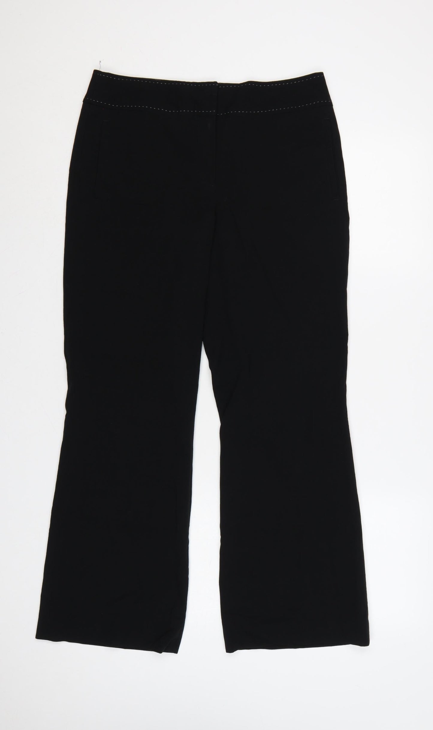 Next Petite Black Straight Leg Tailored Trousers Size 10