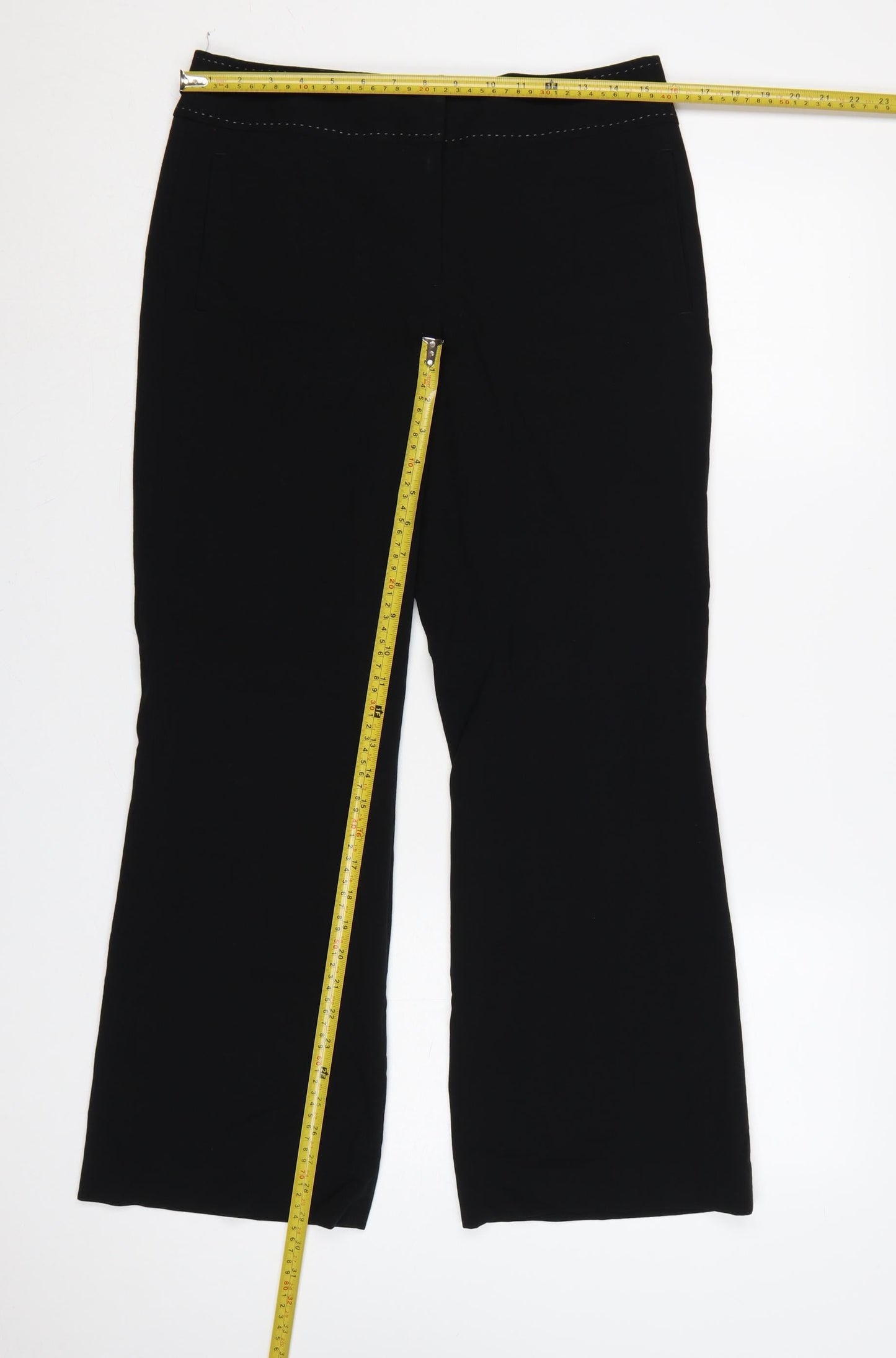 Next Petite Black Straight Leg Tailored Trousers Size 10