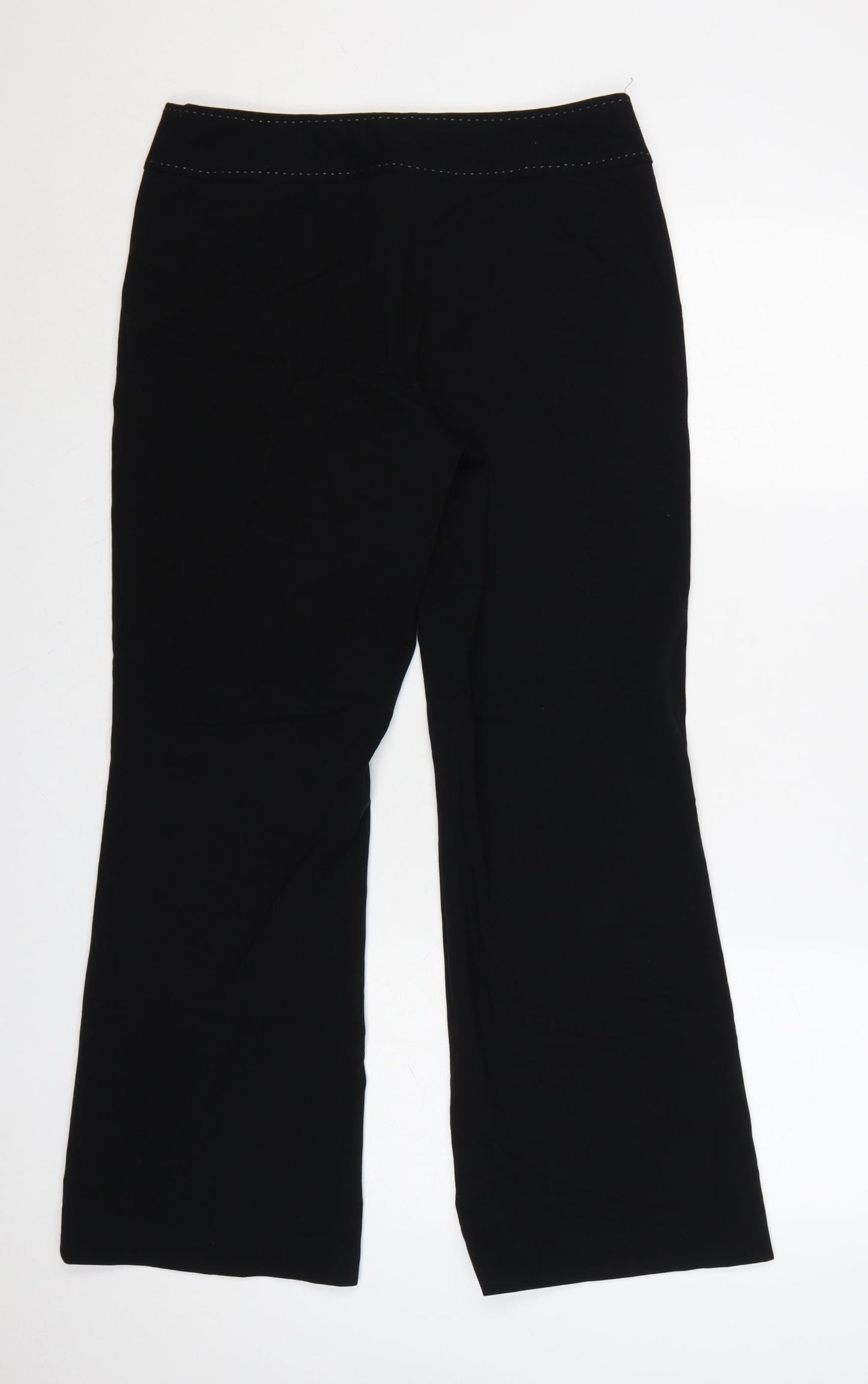 Next Petite Black Straight Leg Tailored Trousers Size 10