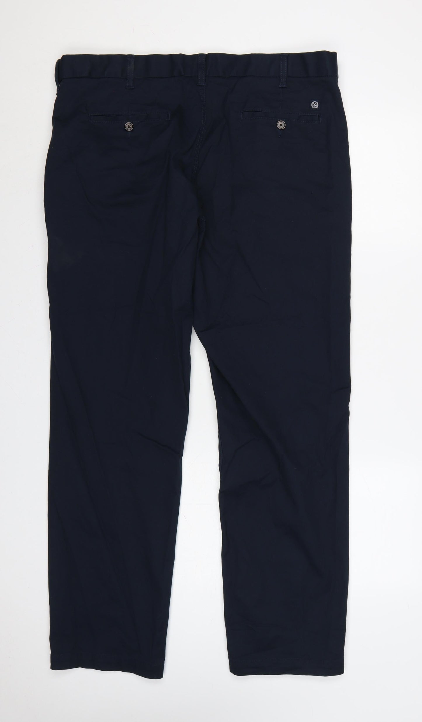 Marks and Spencer Men's Blue 38x31 Regular Fit Chino Trousers