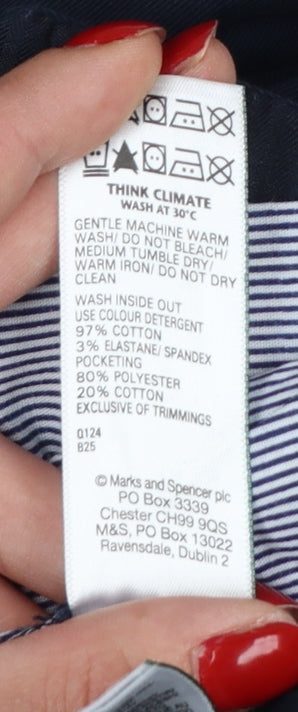 Marks and Spencer Men's Blue 38x31 Regular Fit Chino Trousers
