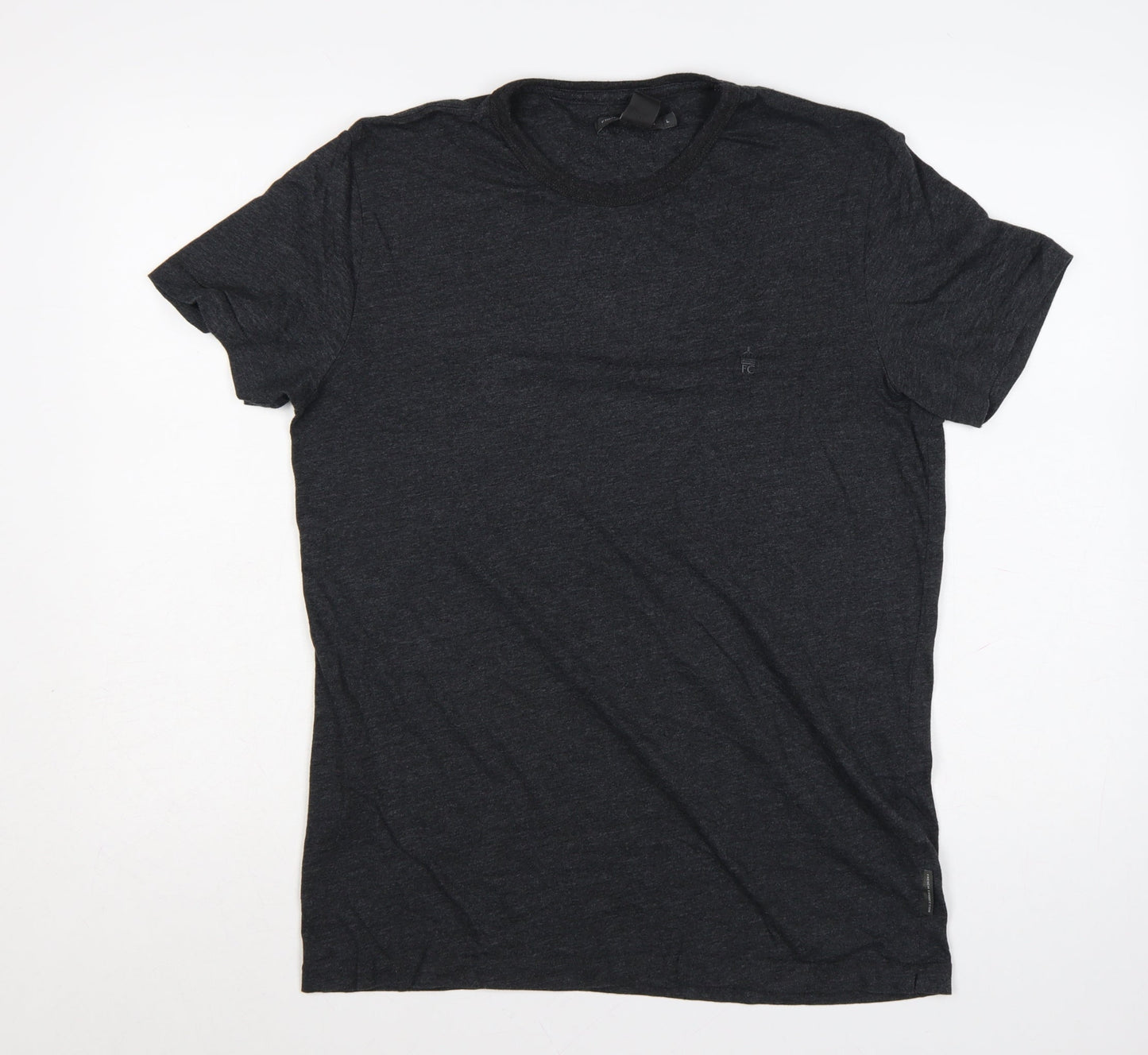 French Connection Men's Grey Crew Neck Short Sleeve T-Shirt Size L