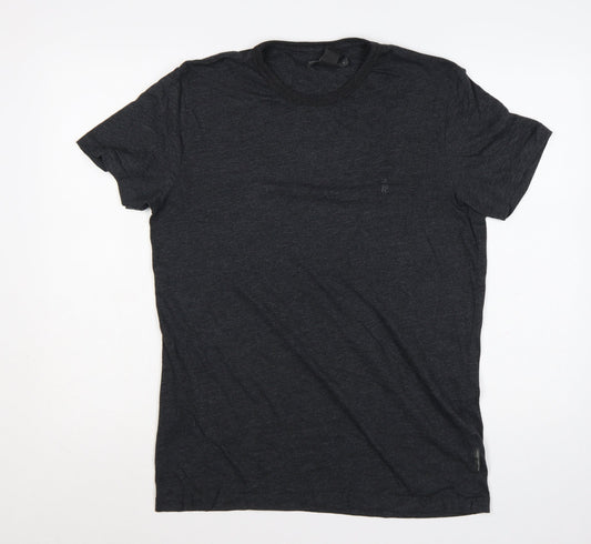 French Connection Men's Grey Crew Neck Short Sleeve T-Shirt Size L