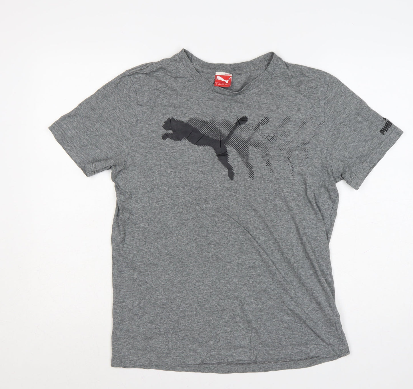 Puma Men's Grey Crew Neck Short Sleeve Athletic T-Shirt Size M